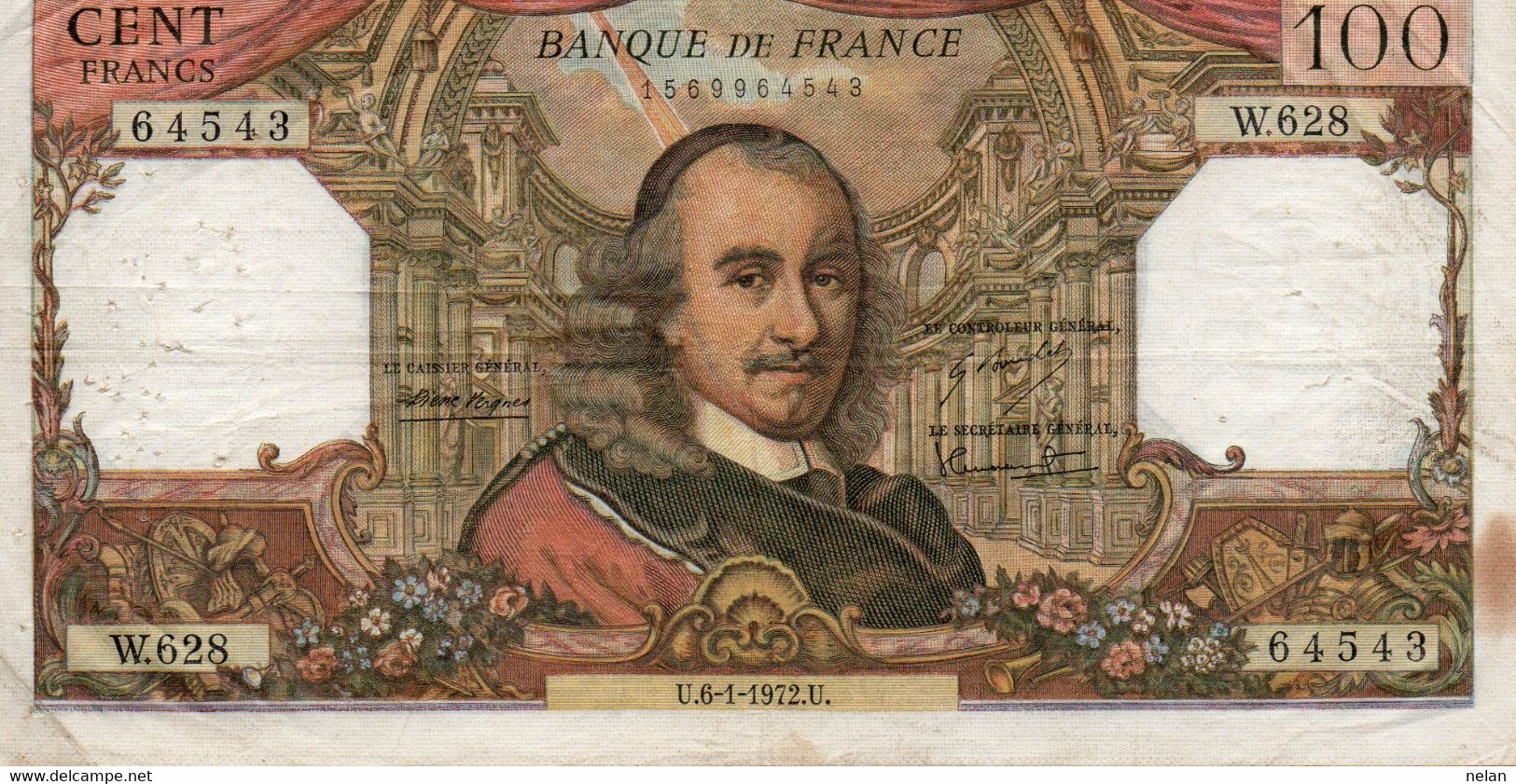 FRANCIA 100 FRANCS 1972 P-149 - 100 F 1964-1979 ''Corneille''