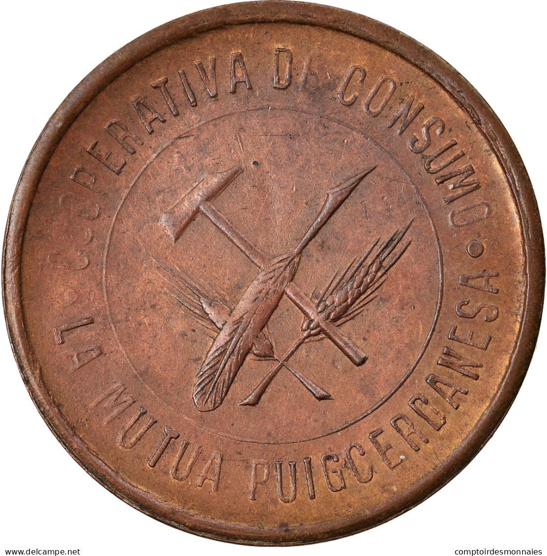 Monnaie, Espagne, La Mutua Puigcerdanesa, Puigcerdà, 1 Peseta, 1931, SUP - Monétaires/De Nécessité