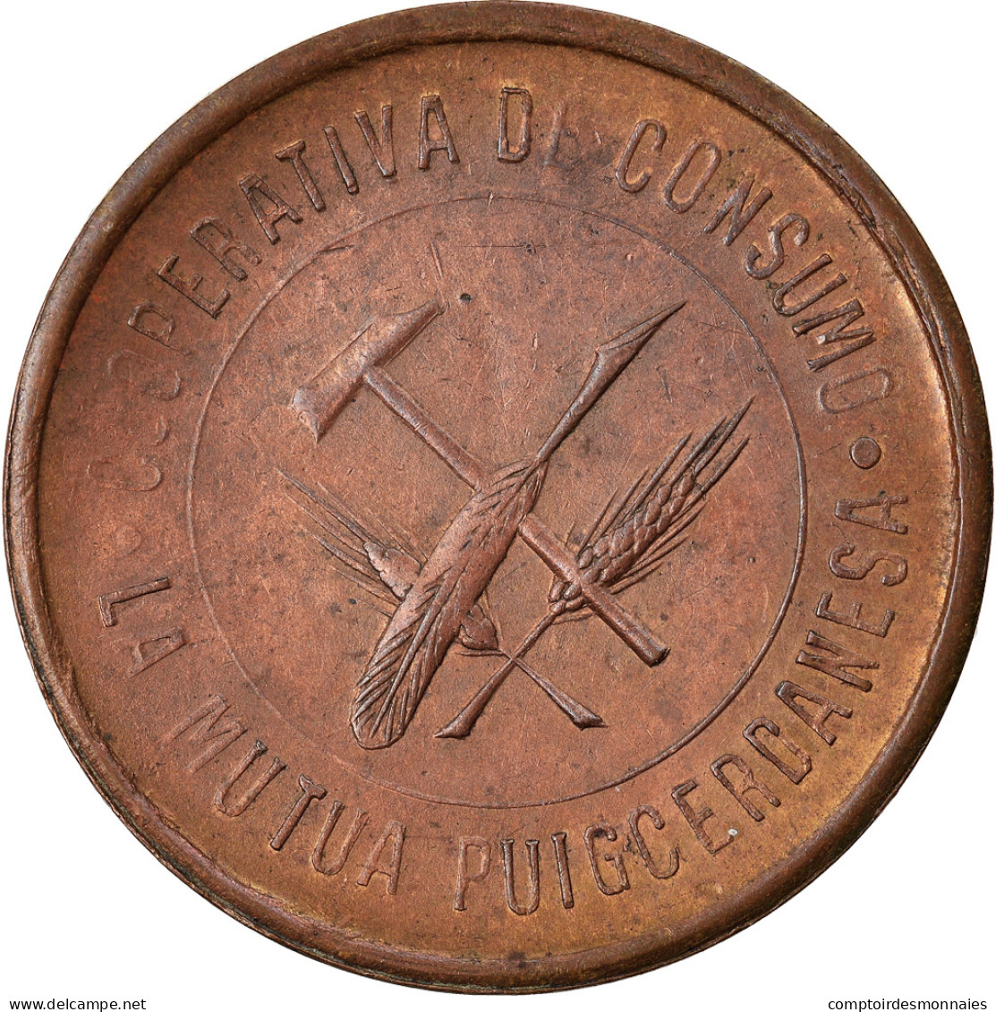 Monnaie, Espagne, La Mutua Puigcerdanesa, Puigcerdà, 1 Peseta, 1931, SUP - Noodgeld