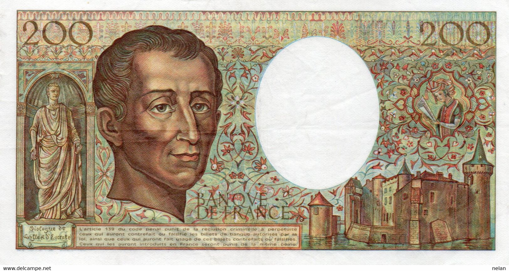 FRANCIA 200 FRANCS 1987  P-155  XF+ - 200 F 1981-1994 ''Montesquieu''