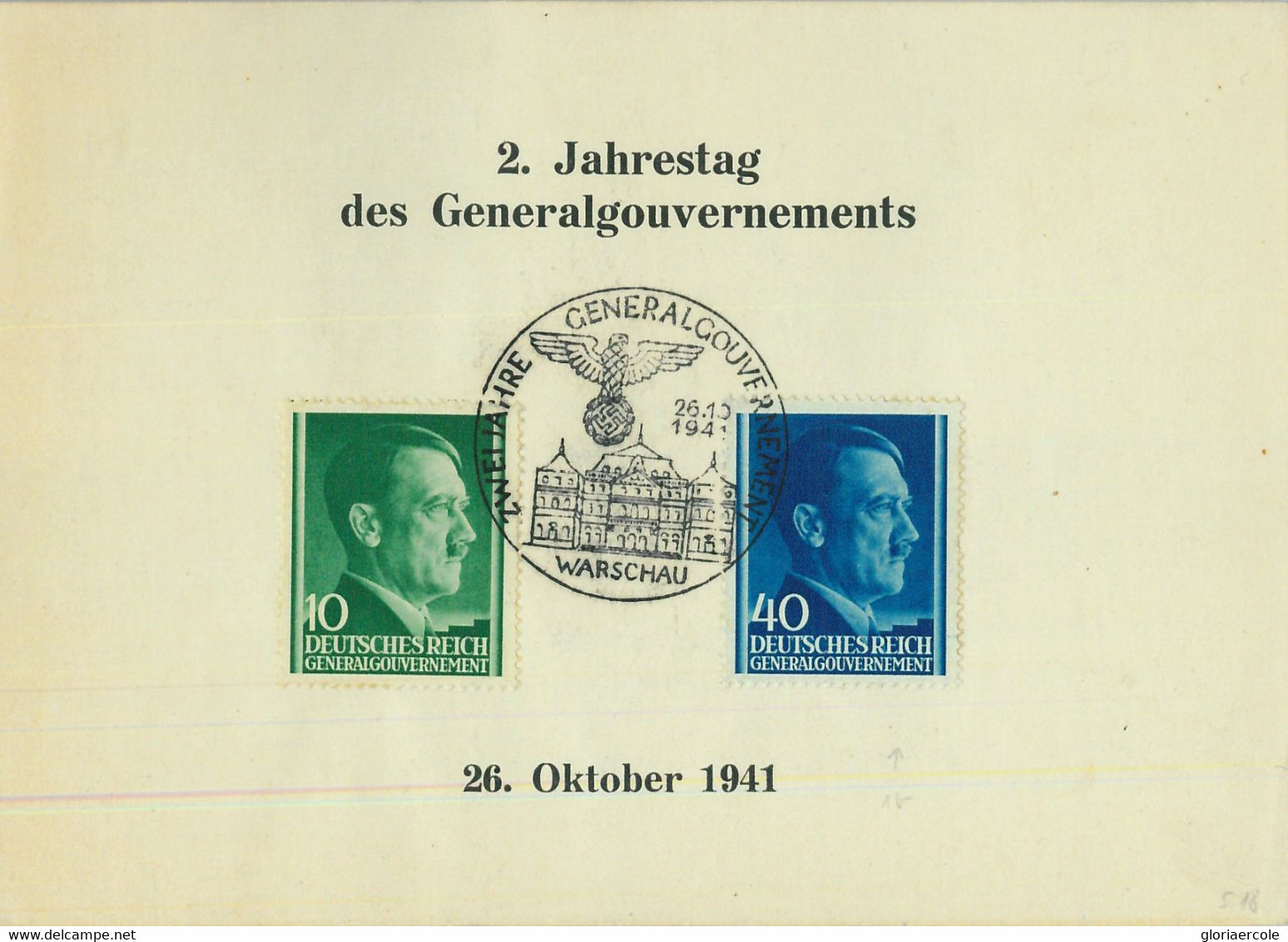 95407 - POLAND General Government - POSTAL HISTORY - SPECIAL POSTMARK  1941 - Other & Unclassified