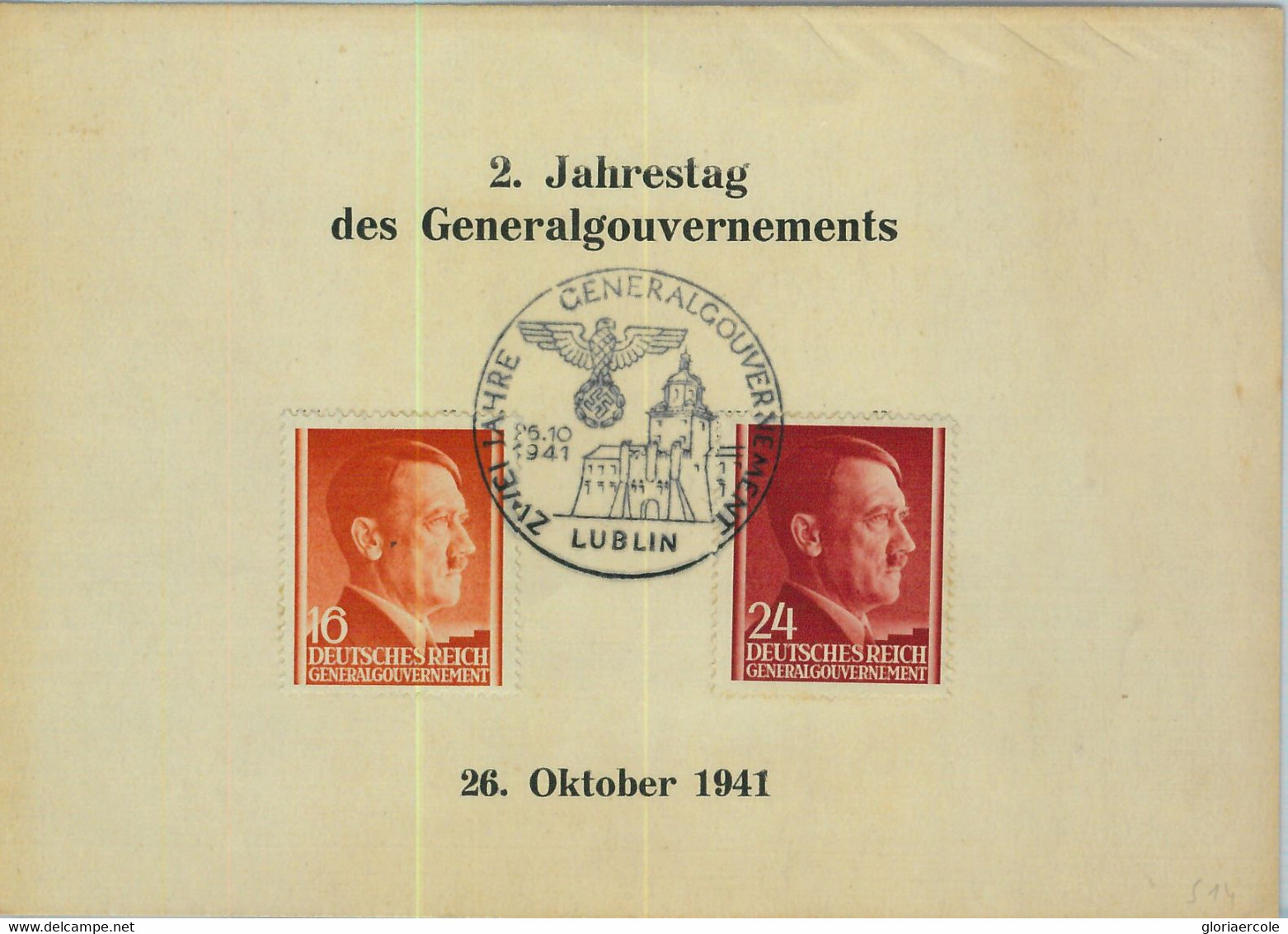 95410 - POLAND General Government - POSTAL HISTORY - SPECIAL POSTMARK  1941- LUBLIN - Autres & Non Classés