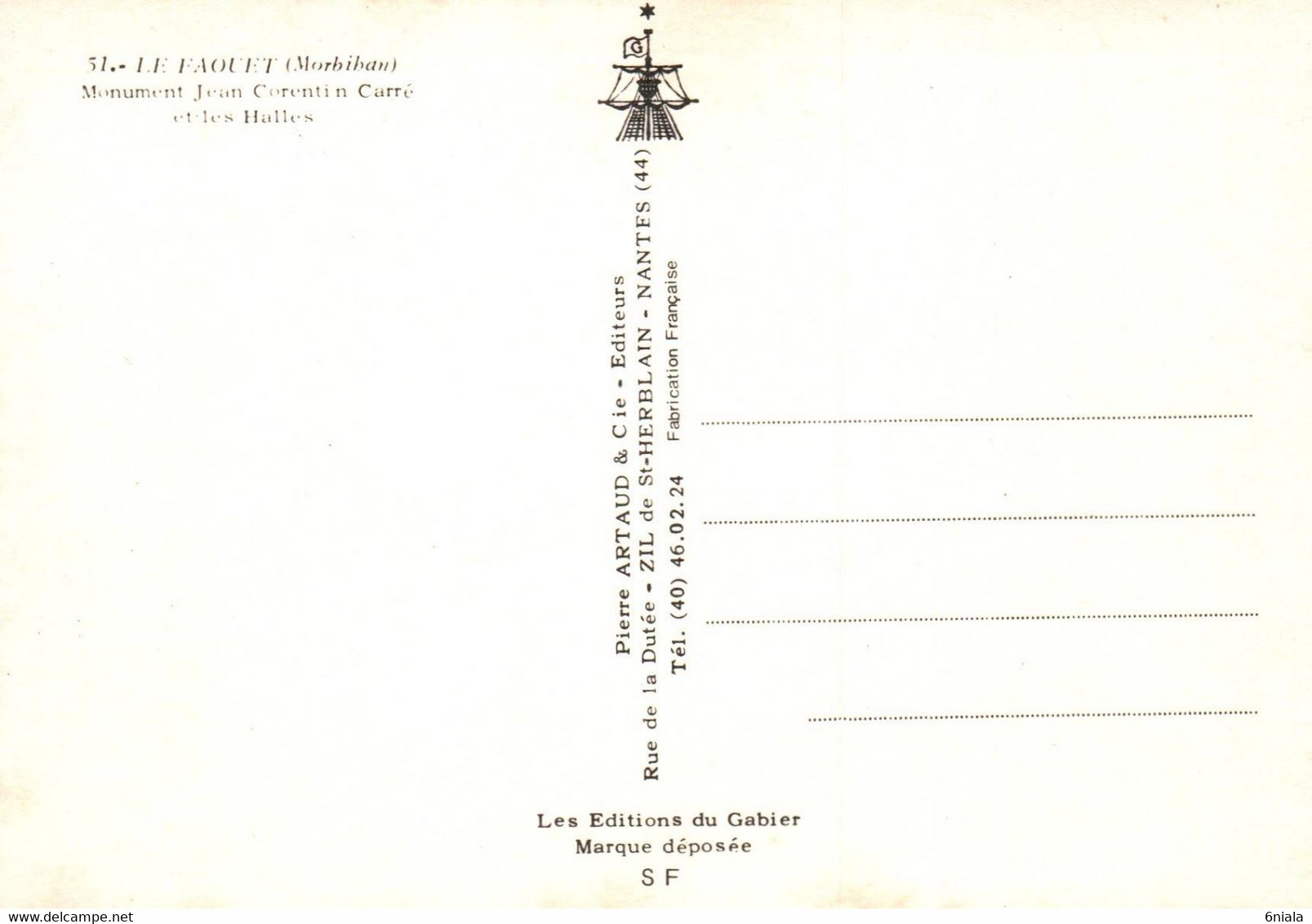 4475 Carte Postale FAOUET Monument Jean Corentin Carré Et Les Halles                 56 Morbihan - Faouët