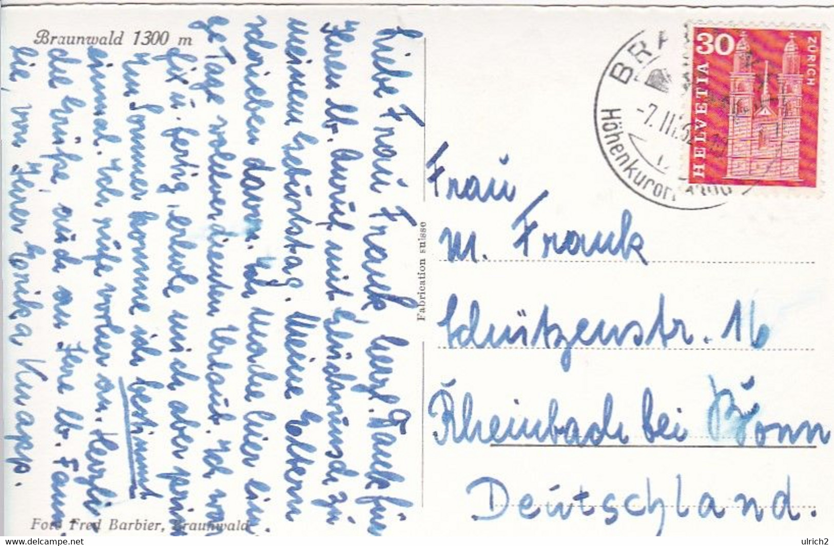 AK Braunwald - Mehrbildkarte - 1962  (52678) - Braunwald