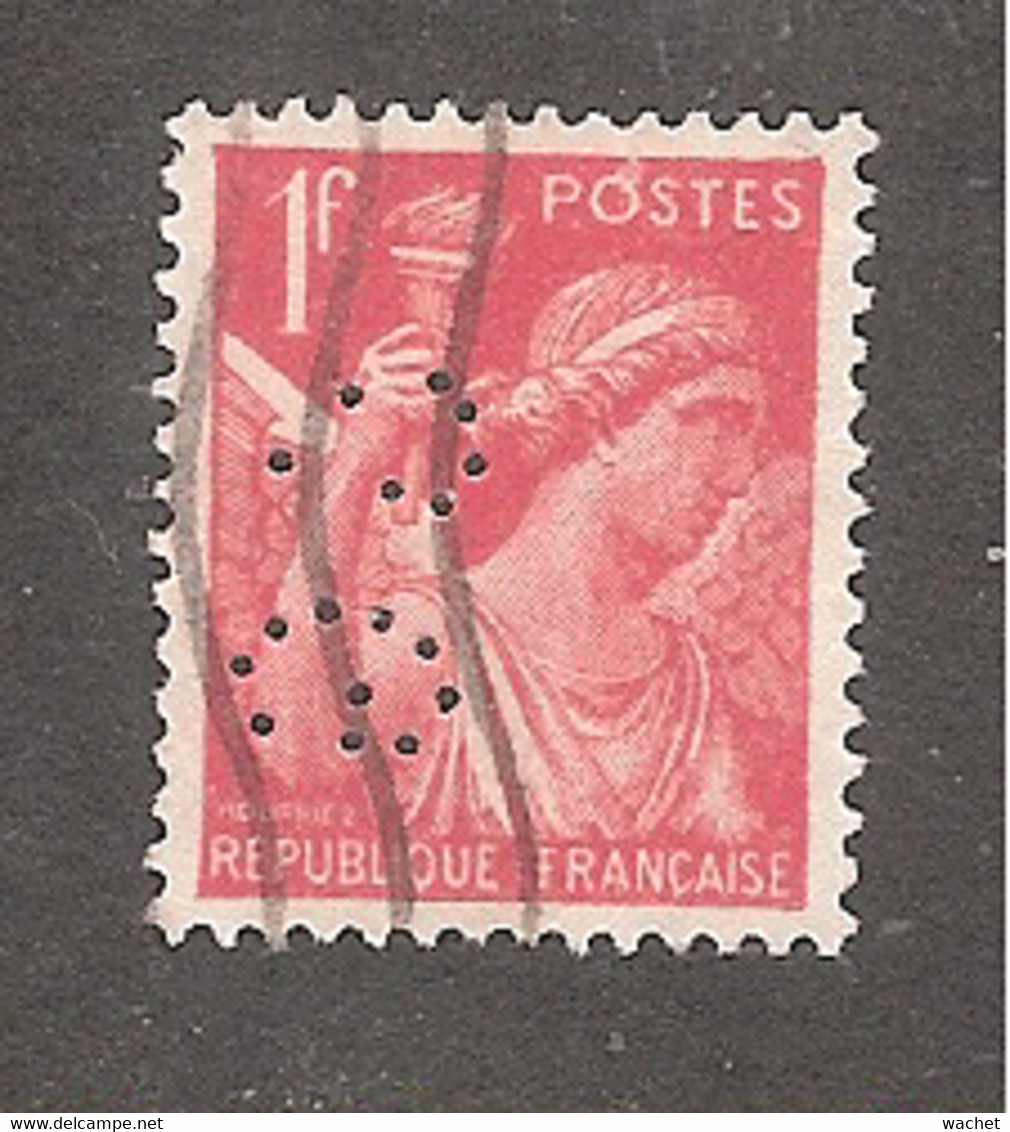 Perforé/perfin/lochung France No 433 SG Sté Générale (98) - Andere & Zonder Classificatie