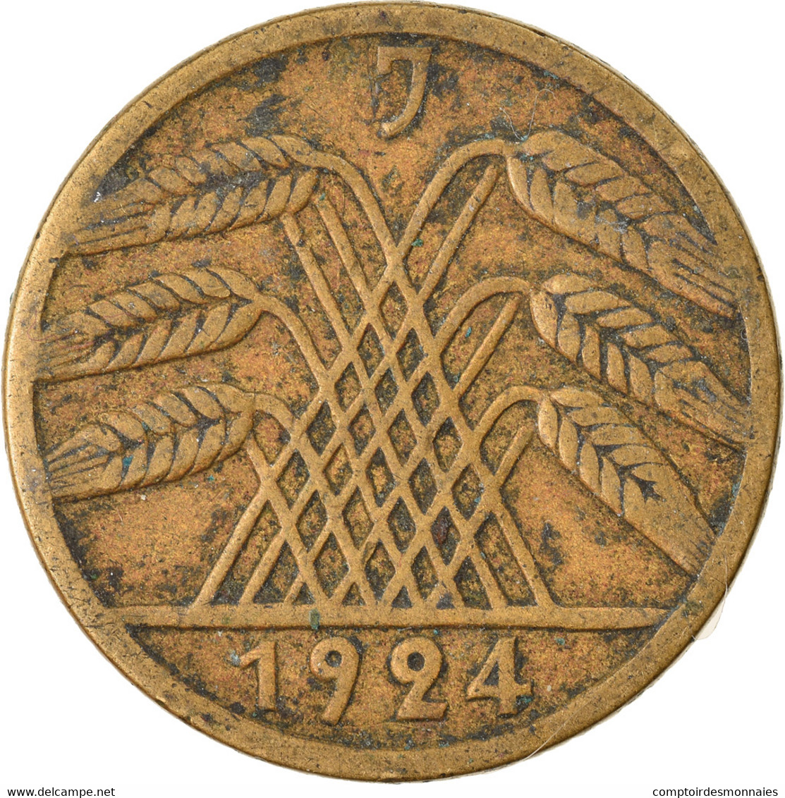 Monnaie, Allemagne, République De Weimar, 5 Rentenpfennig, 1924, Hambourg, TB+ - 5 Rentenpfennig & 5 Reichspfennig