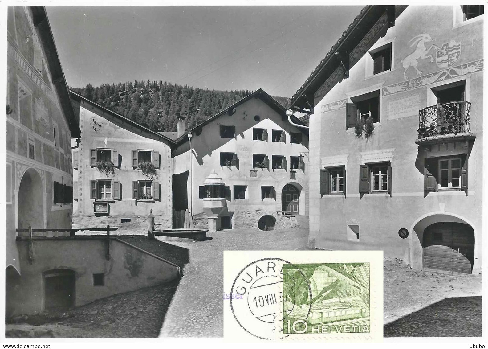 Guarda - Dorfplatz              1957 - Guarda
