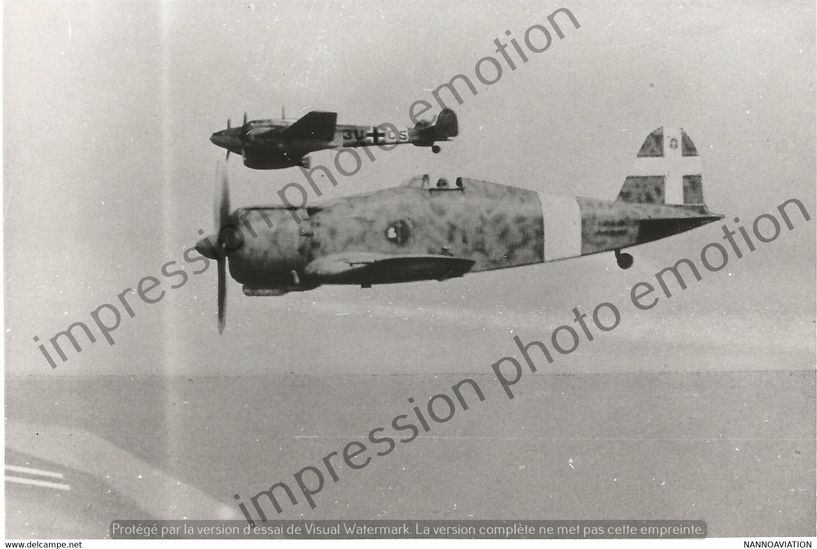 PHOTO AVION    Fiat G.50, Au Second Plan Un Messerschmitt Bf 110   RETIRAGE REPRINT - Aviación