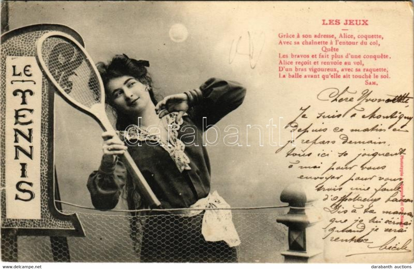 * T2/T3 1903 Le Tennis / Lady With Tennis Racket (EK) - Ohne Zuordnung