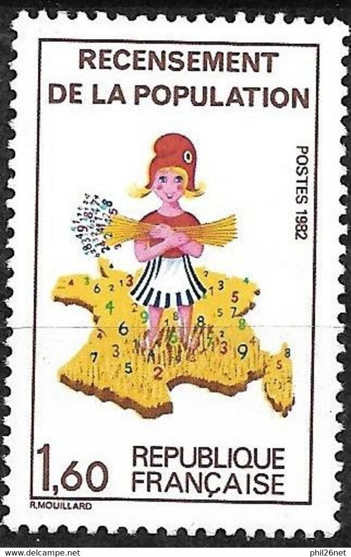 France N° 2202a Recensement La Corse Sans Le 7   Neuf *  * TB= MNH VF  - Ongebruikt