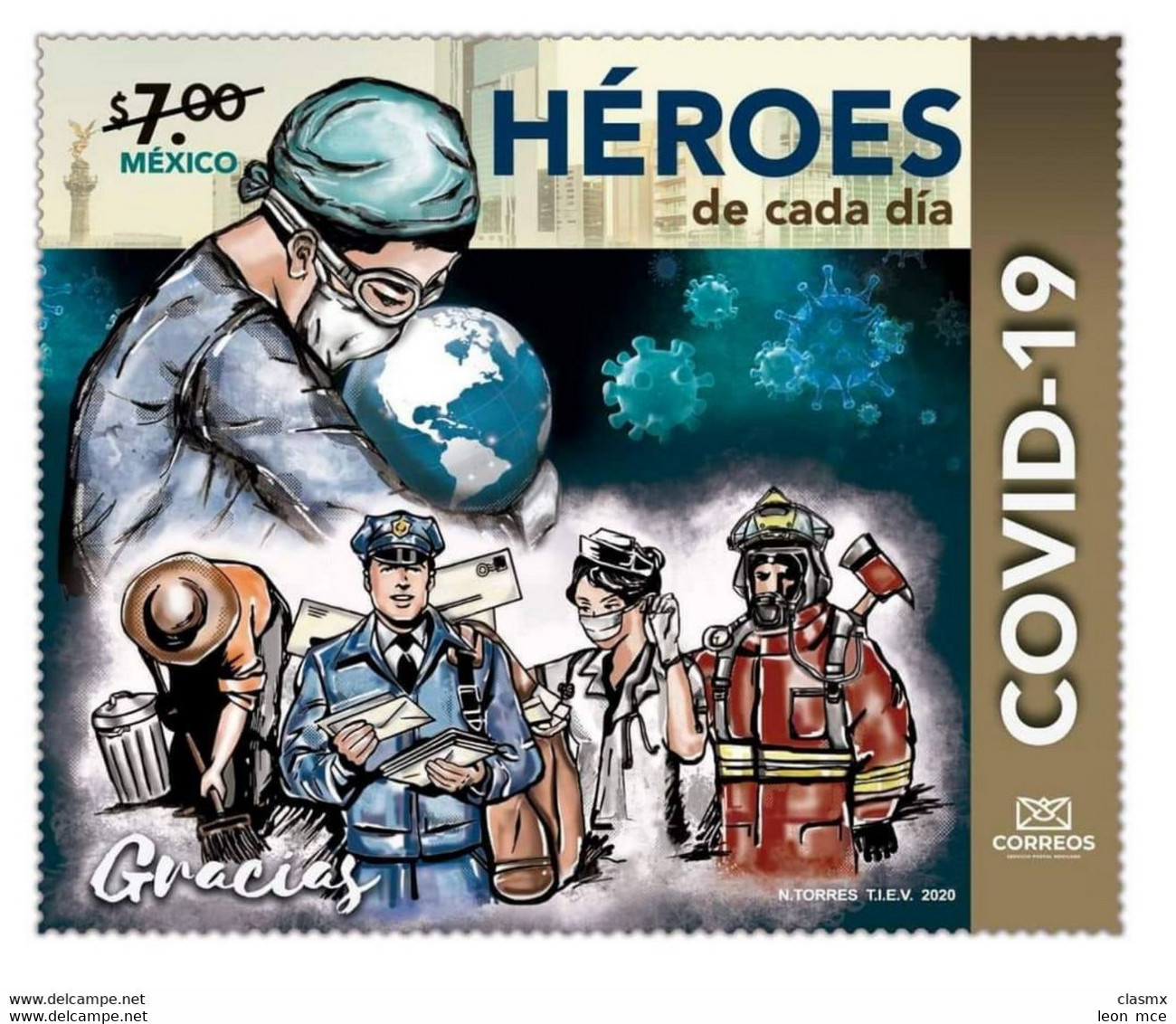 2020 MÉXICO  Héroes De Cada Día COVID 19, STAMP MNH Everyday Heroes COVID 19 - Mexiko