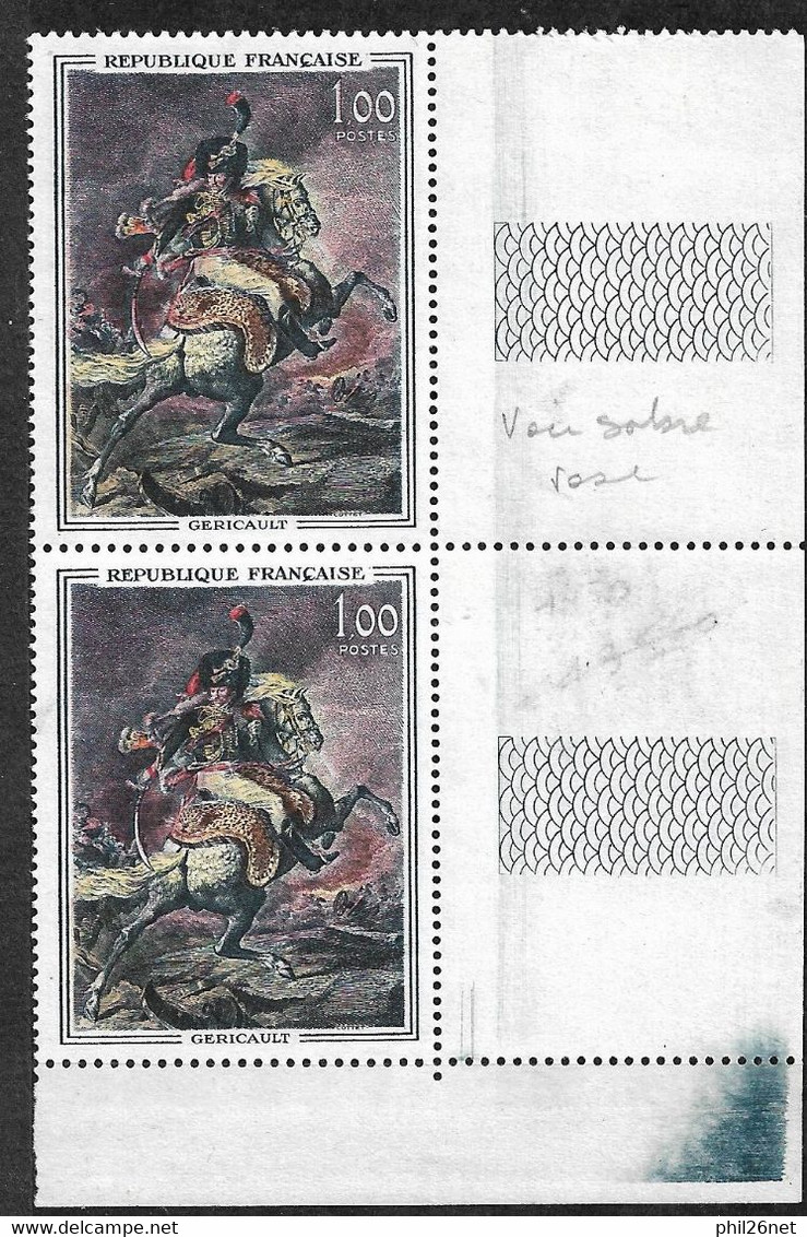 France Dallay  Paire Bord De Feuille N° 1396 Et 1396c Sabre Rougi   Neufs *  * TB= MNH VF   - Ongebruikt