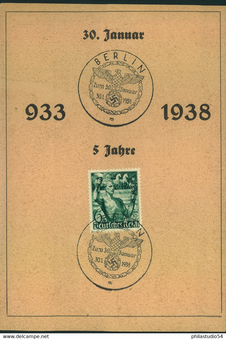 1938, Sonderkarte 5 Jahre Machtergreifung - Autres & Non Classés