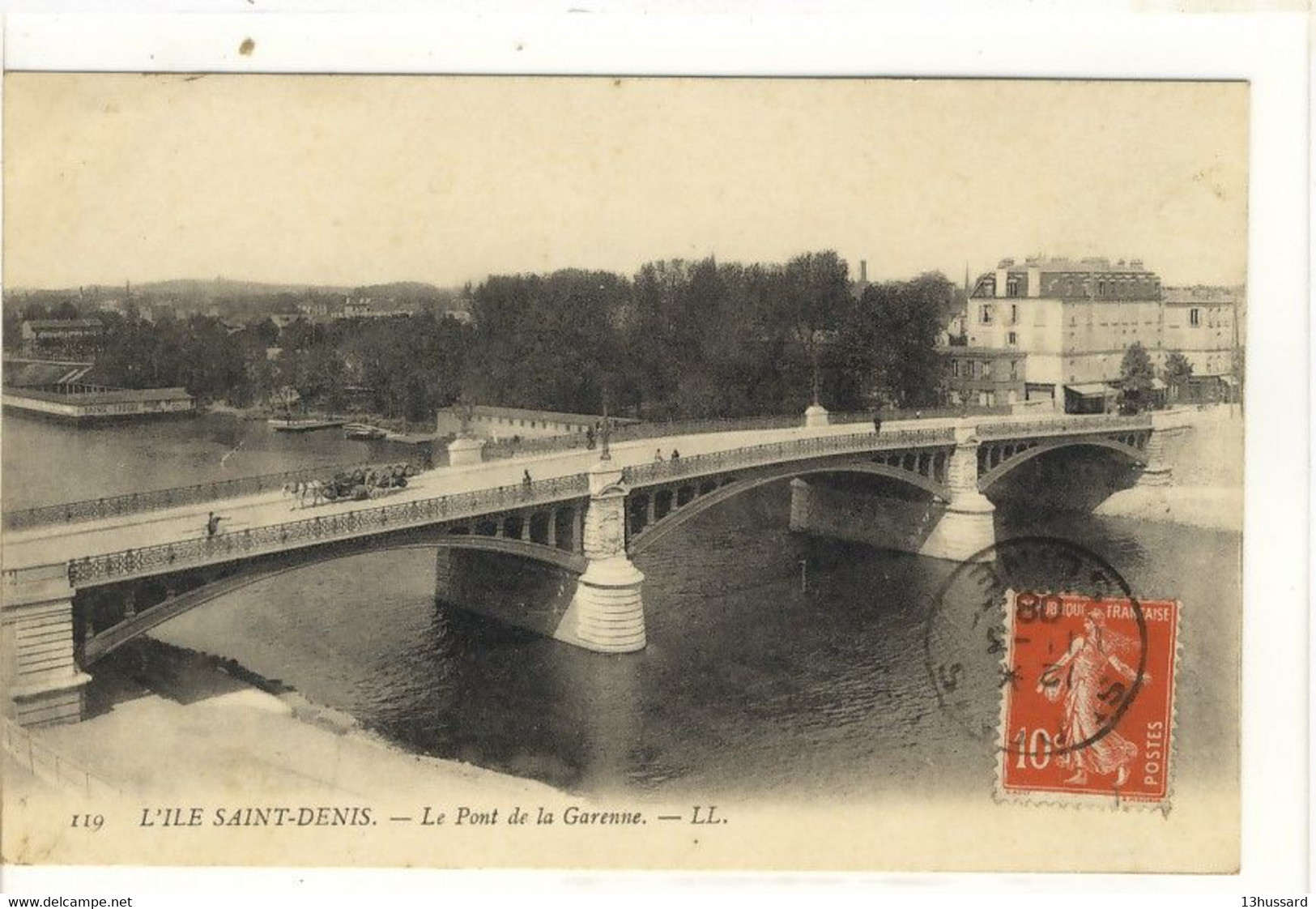 Carte Postale Ancienne L'Ile Saint Denis - Le Pont De La Garenne - L'Ile Saint Denis