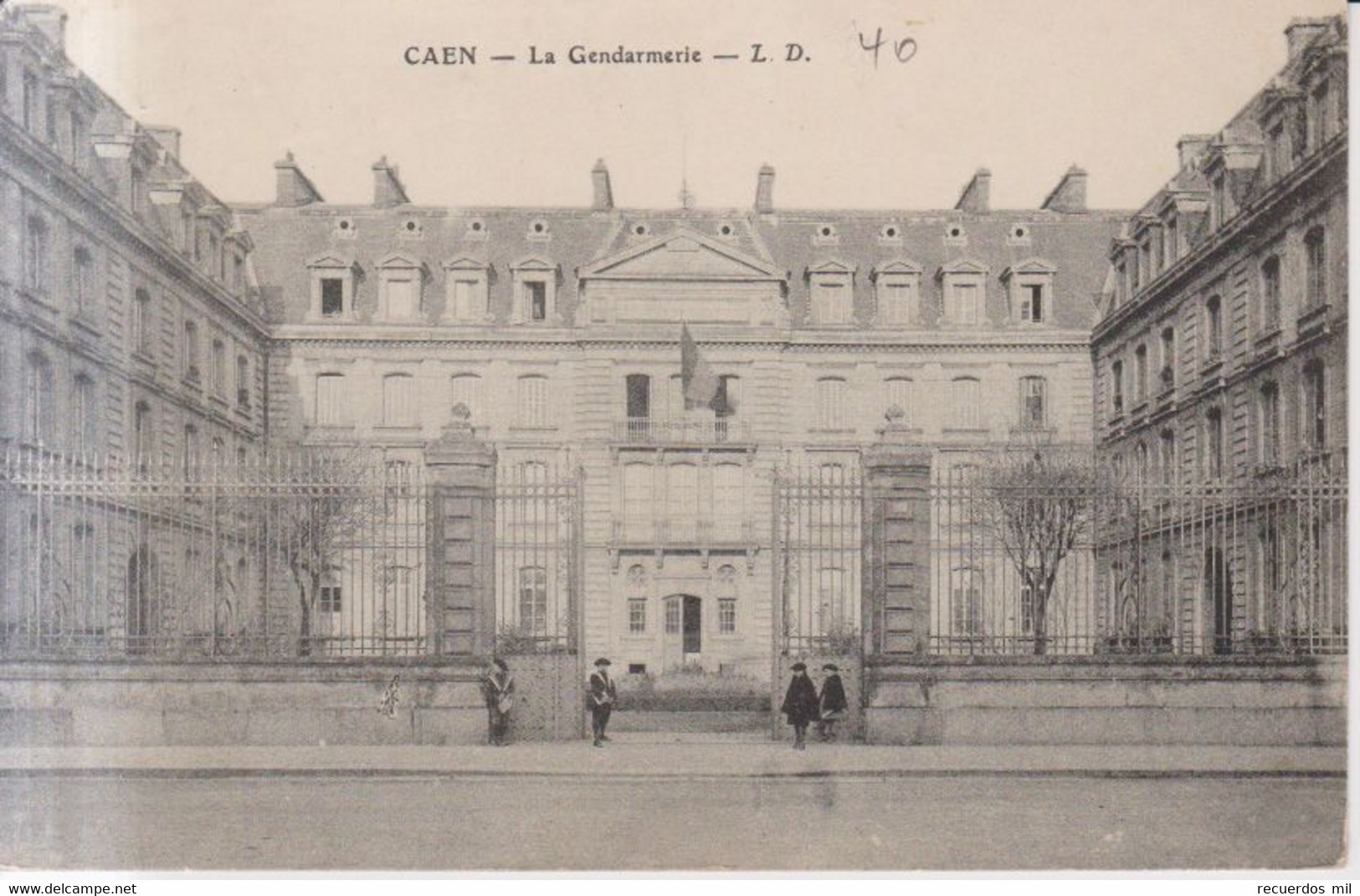 Caen La Gendarmerie Carte Postale Animee  1905 - Caen