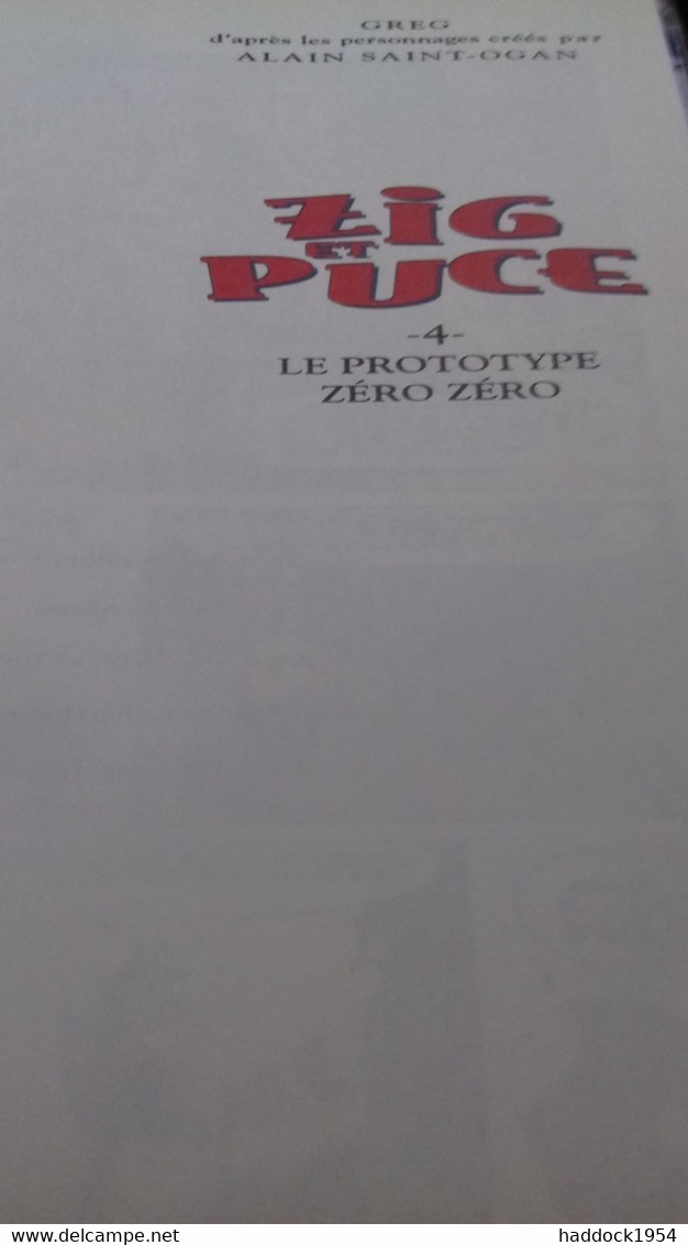 Le Prototype Zéro Zéro ZIG Et PUCE GREG Glénat 1995 - Zig Et Puce