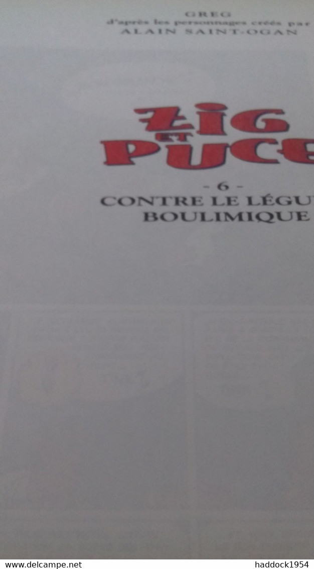 ZIG Et PUCE Contre Le Légume Boulimique GREG Glénat 1995 - Zig Et Puce