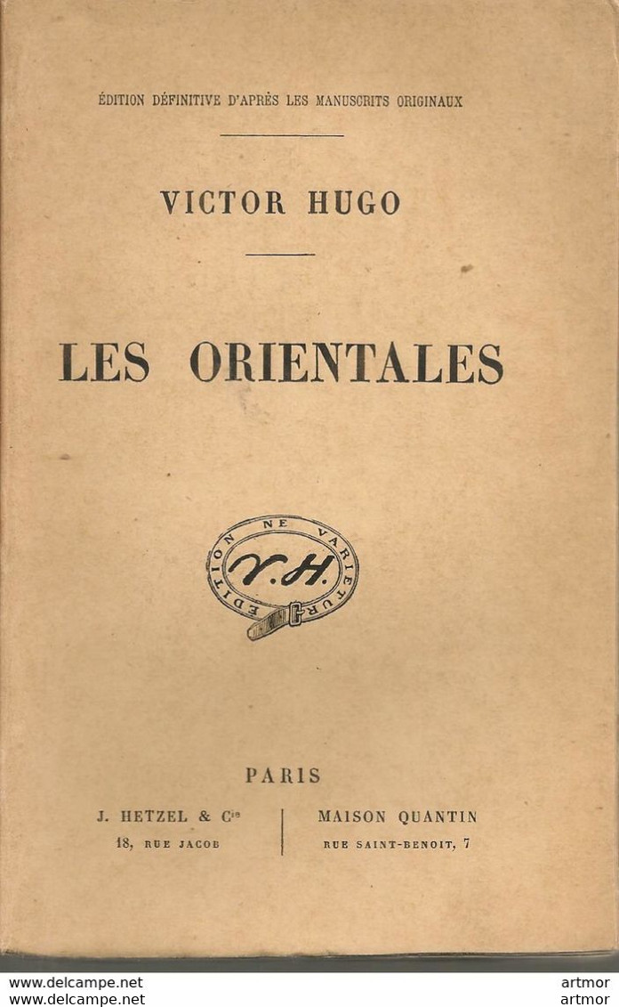 HUGO - LES ORIENTALES - HETZEL & MAISON QUENTIN - SANS DATE ( Fin XIXe-début XXe) - Auteurs Français
