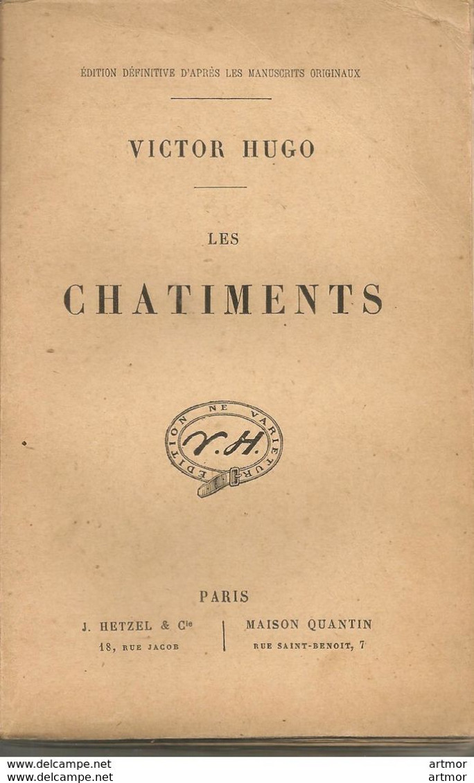 HUGO - LES CHATIMENTS - HETZEL & MAISON QUENTIN - SANS DATE ( Fin XIXe-début XXe) - Auteurs Français