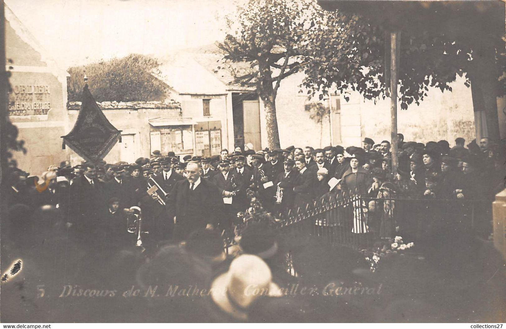 78-LE-MESNIL-SAINT-DENIS- 3 CARTES PHOTOS- DISCOURS DE MR MALHERBE- INUAGURATION DU MONUMENT AUX MORTS , - Le Mesnil Saint Denis