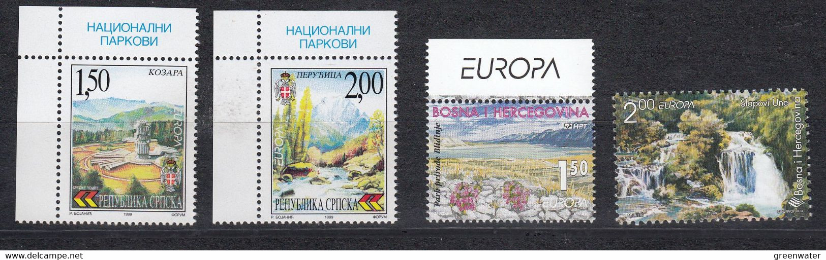 Europa Cept 1999 Bosnia/Herzegovina Serbia 2v (corners) + Bosnia/Sarajevo + Mostar ** Mnh (50807) - 1999