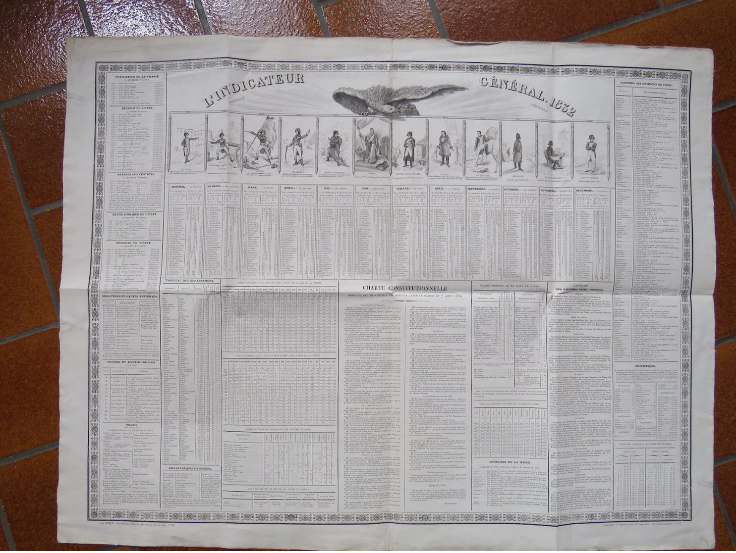 NAPOLEON 1er: Indicateur Général De 1832, Calendrier Avec 12 Gravures De Napoléon - Historical Documents