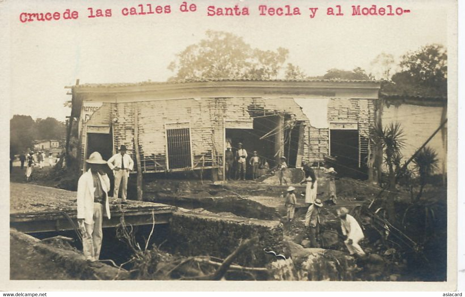 Real Photo Earthquake  Or Flood  Cruce De Las Calles De Santa Tecla Y Al Modelo - El Salvador