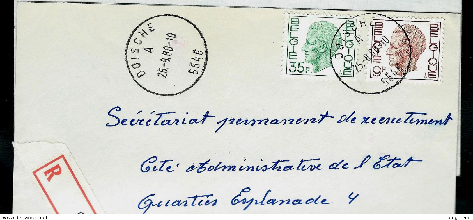 Doc. De DOISCHE - A - ( 5546 ) Du 25/08/80 En Rec. ( E ) - Poste Rurale