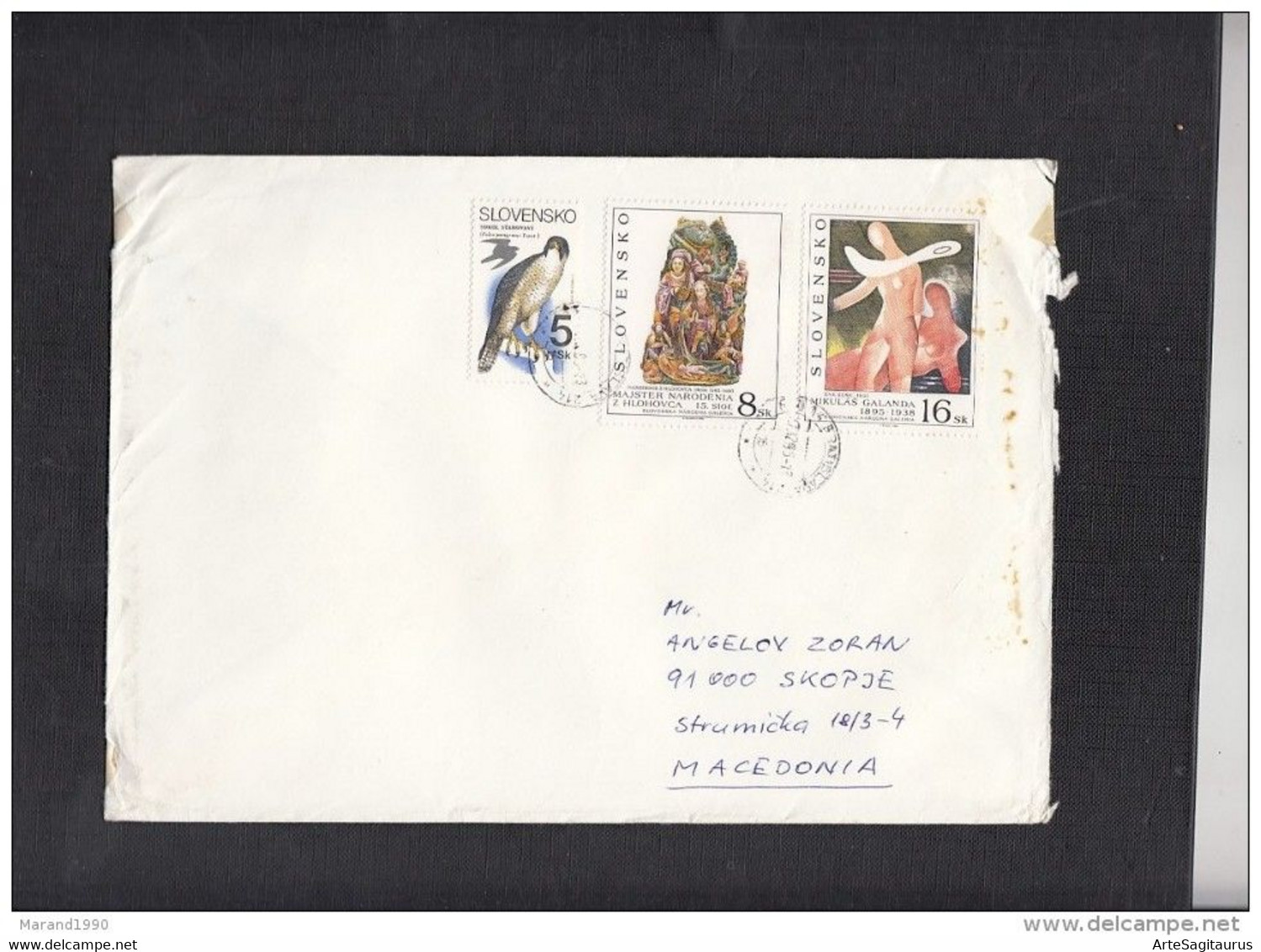 SLOVAKIA, COVER, ART, FAUNA, BIRDS, REPUBLIC OF MACEDONIA  (006) - Cartas & Documentos