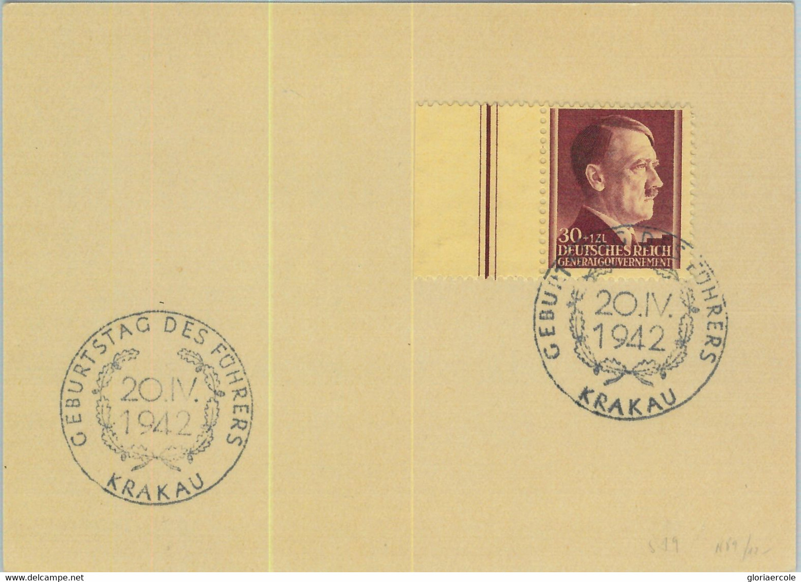 95411 - POLAND General Government - POSTAL HISTORY - FDC Cover  20.04.1942 - Andere & Zonder Classificatie