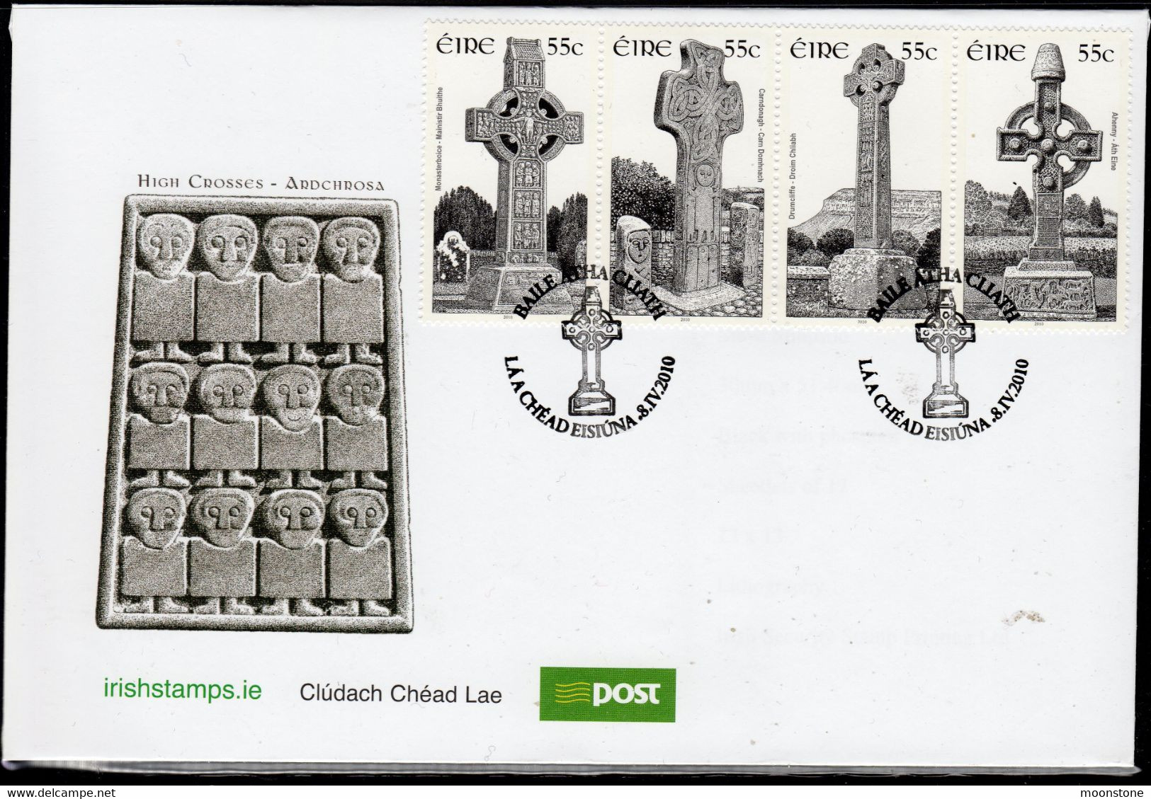 Ireland 2010 High Crosses Strip Of 4 On FDC, SG 1998/2001 - FDC