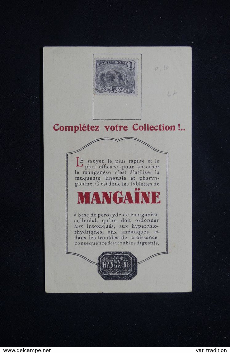 GUYANE - Type Fourmilier Sur Document Publicitaire Médicale Mangaïne  - L 77392 - Cartas & Documentos