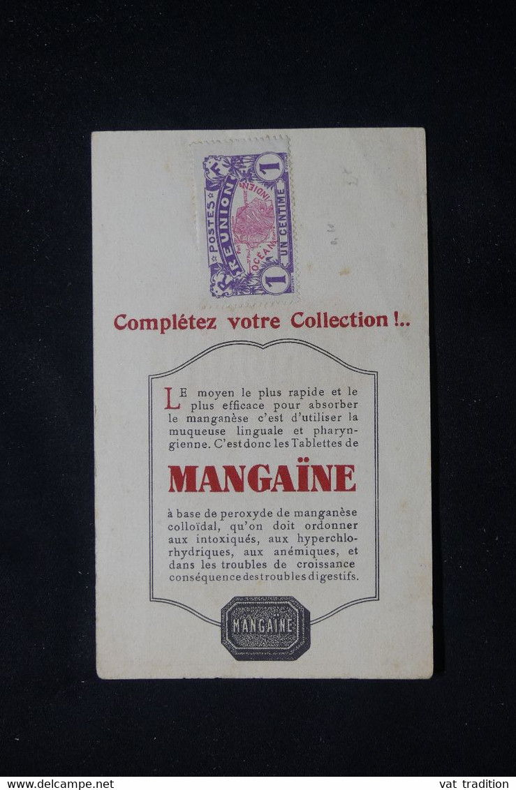 RÉUNION - Type Carte De L 'île Sur Document Publicitaire Médicale Mangaïne  - L 77393 - Storia Postale