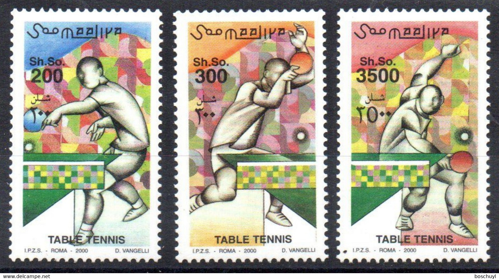 Somalia, 2000, Table Tennis, Sports, MNH, Michel 836-838 - Somalie (1960-...)
