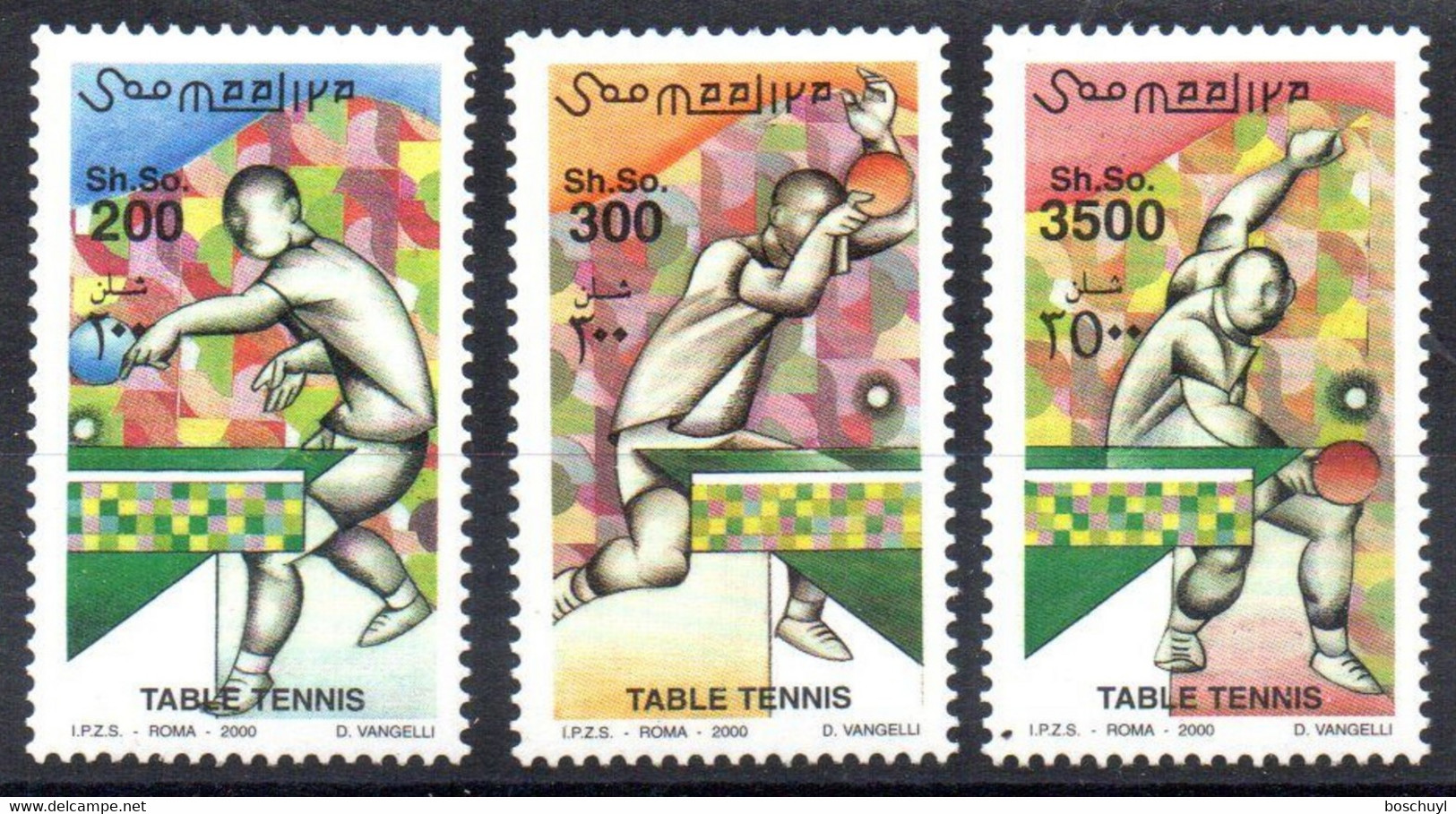 Somalia, 2000, Table Tennis, Sports, MNH, Michel 836-838 - Somalia (1960-...)