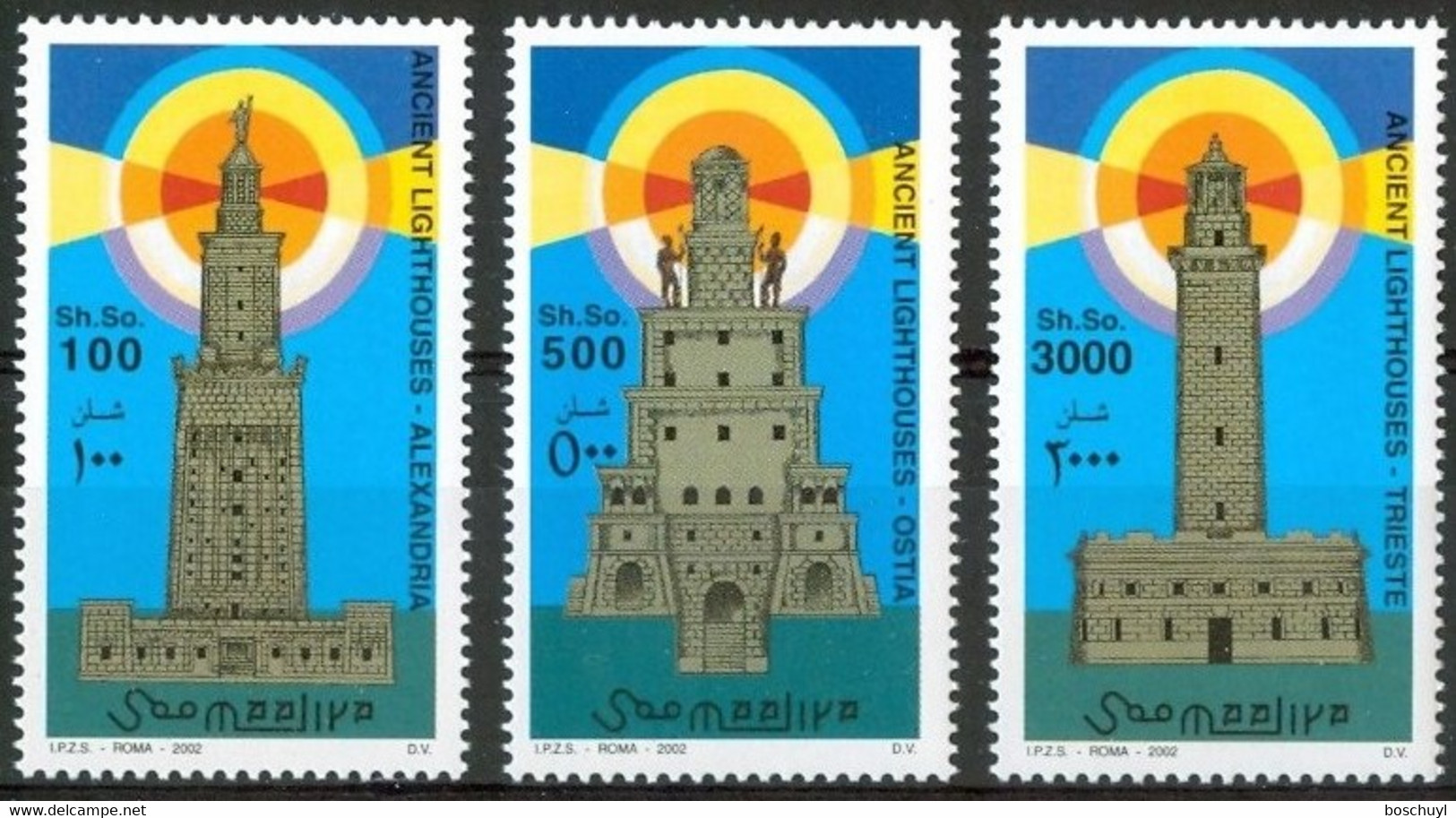 Somalia, 2002, Historic Lighthouses, MNH, Michel 976-978 - Somalie (1960-...)