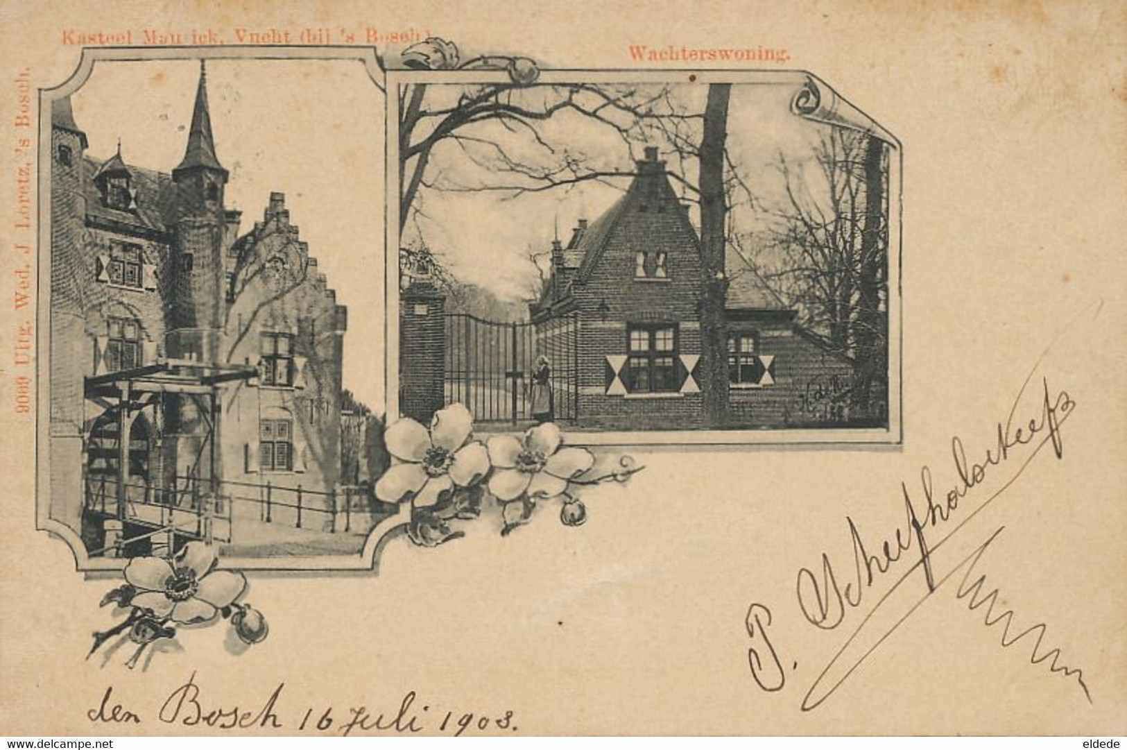 Den Bosch  Kasteel , Wachterswoning  Timbrée Vers Verberie Oise - Vught