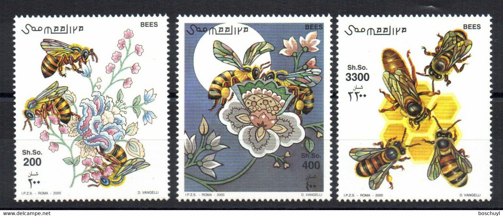 Somalia, 2000, Bees, Insects, Animals, Fauna, MNH, Michel 805-807 - Somalia (1960-...)