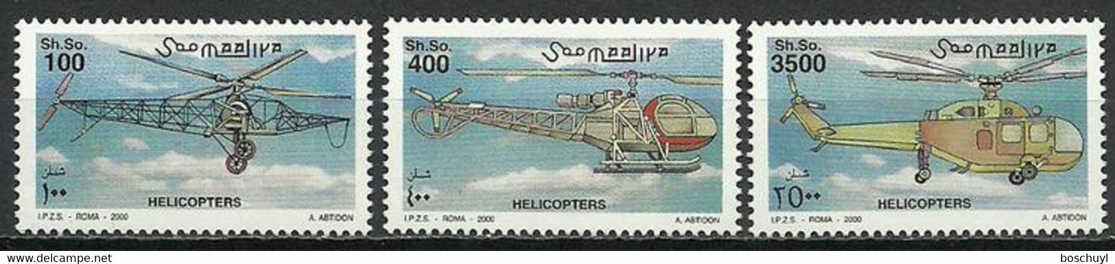 Somalia, 2000, Helicopters, Aviation, MNH, Michel 811-813 - Somalie (1960-...)