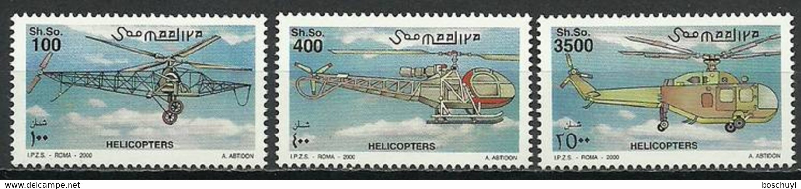 Somalia, 2000, Helicopters, Aviation, MNH, Michel 811-813 - Somalia (1960-...)