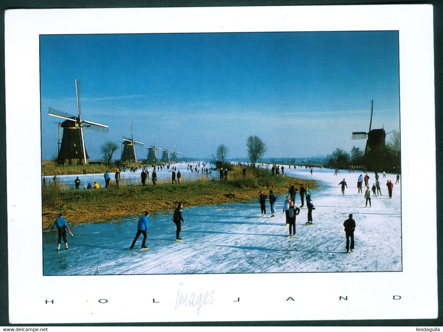 NETHERLANDS  - NIEUWEGEIN - HOLLAND  -  ICE SKATING  AND  WINDMILLS - Kinderdijk
