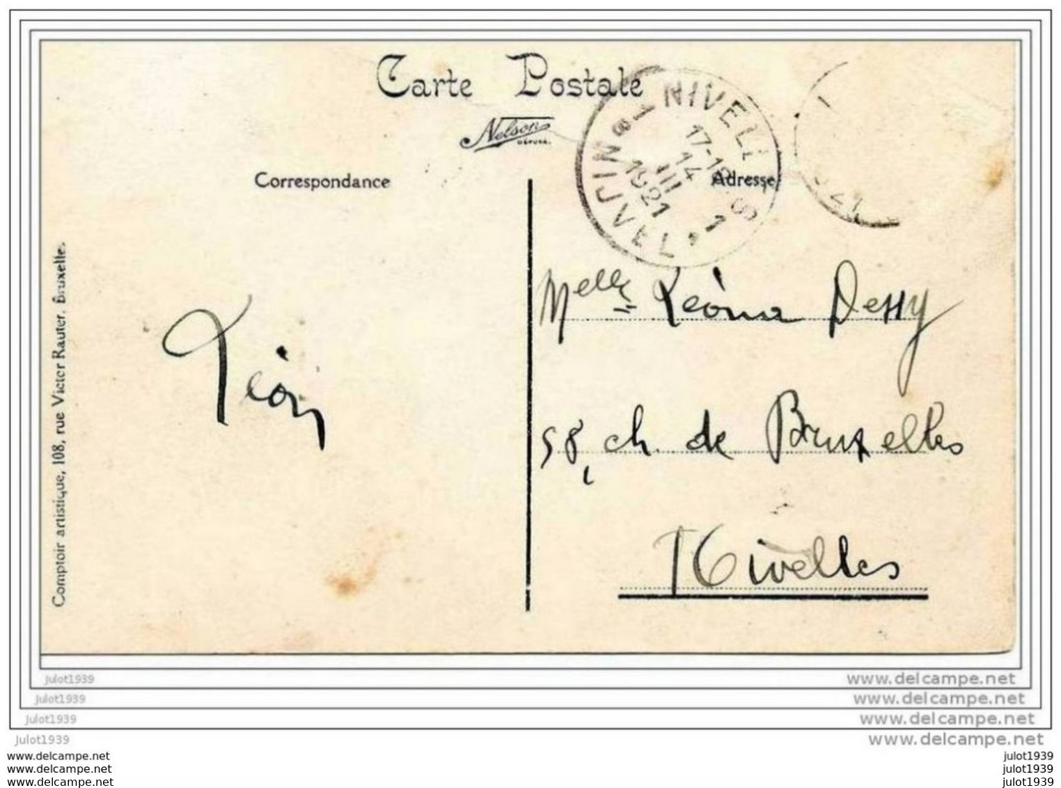 LAMORTEAU ..--  Passage Du Chemin De Fer . 1921 Vers NIVELLES ( Melle Léona DESSY ) . Voir Verso . - Rouvroy