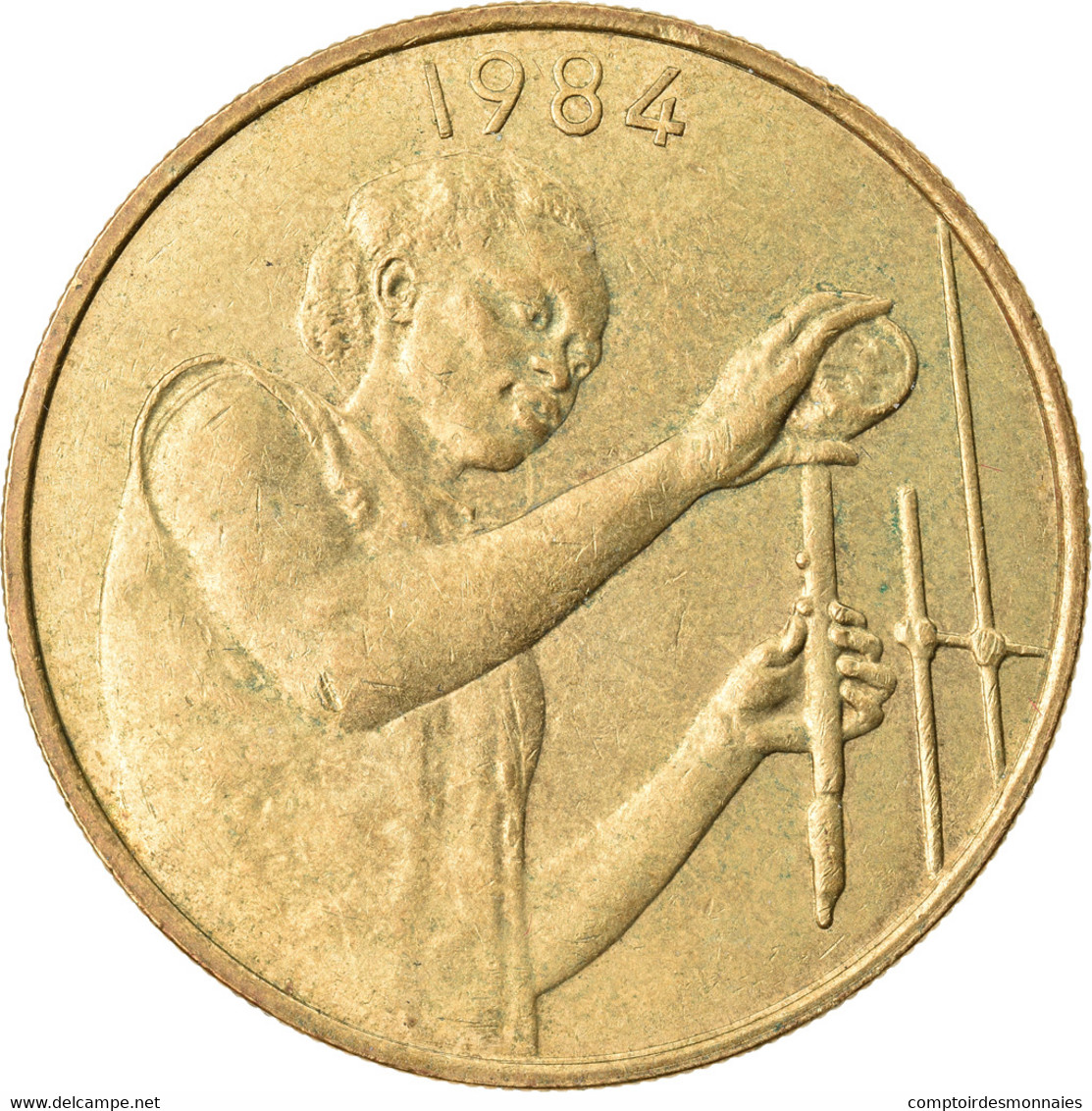 Monnaie, West African States, 25 Francs, 1984, Paris, TTB, Aluminum-Bronze, KM:9 - Costa D'Avorio