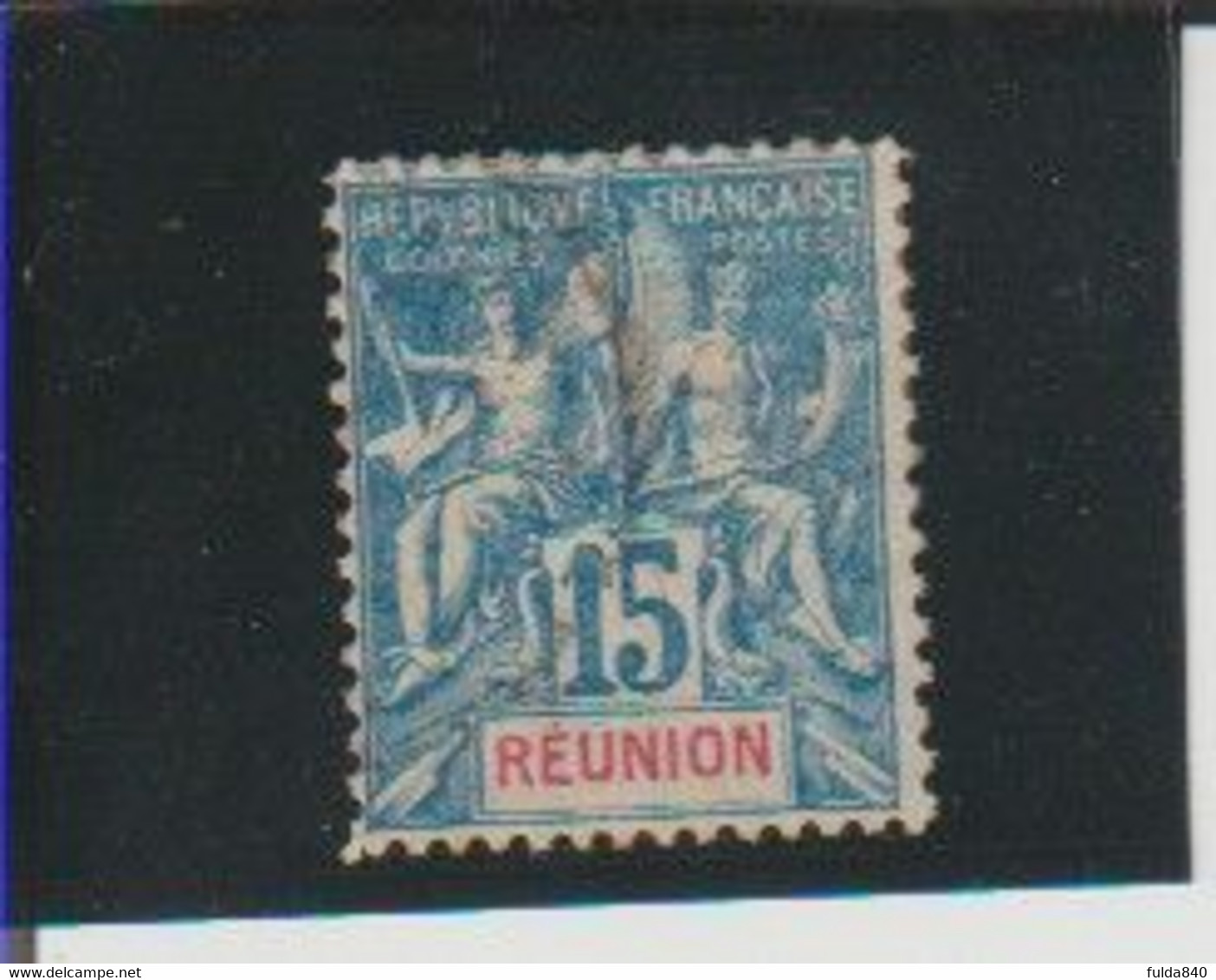 REUNION. (Y&T) 1892 - N°37  *Papier Teinté* 15c. Obli - Other & Unclassified