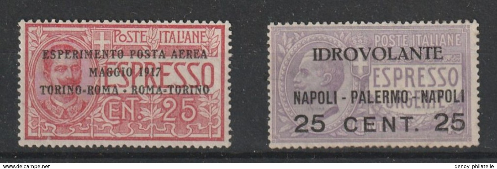 Italie Poste Aérienne 1 Et 2 Avec Charniére Trés Légére * - Correo Aéreo