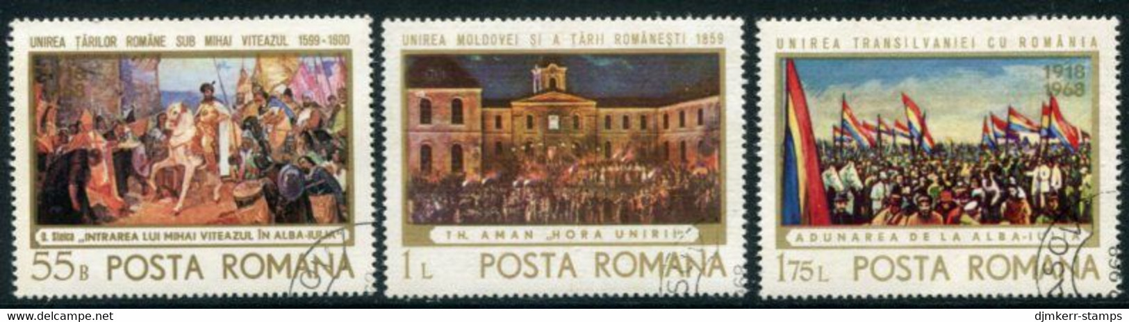 ROMANIA 1968 Anniversary Of Incorporation Of Transylvania  Used.   Michel 2721-23 - Usati