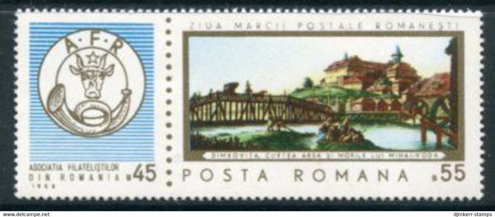 ROMANIA 1968 Stamp Day MNH / **.   Michel 2720 - Ongebruikt