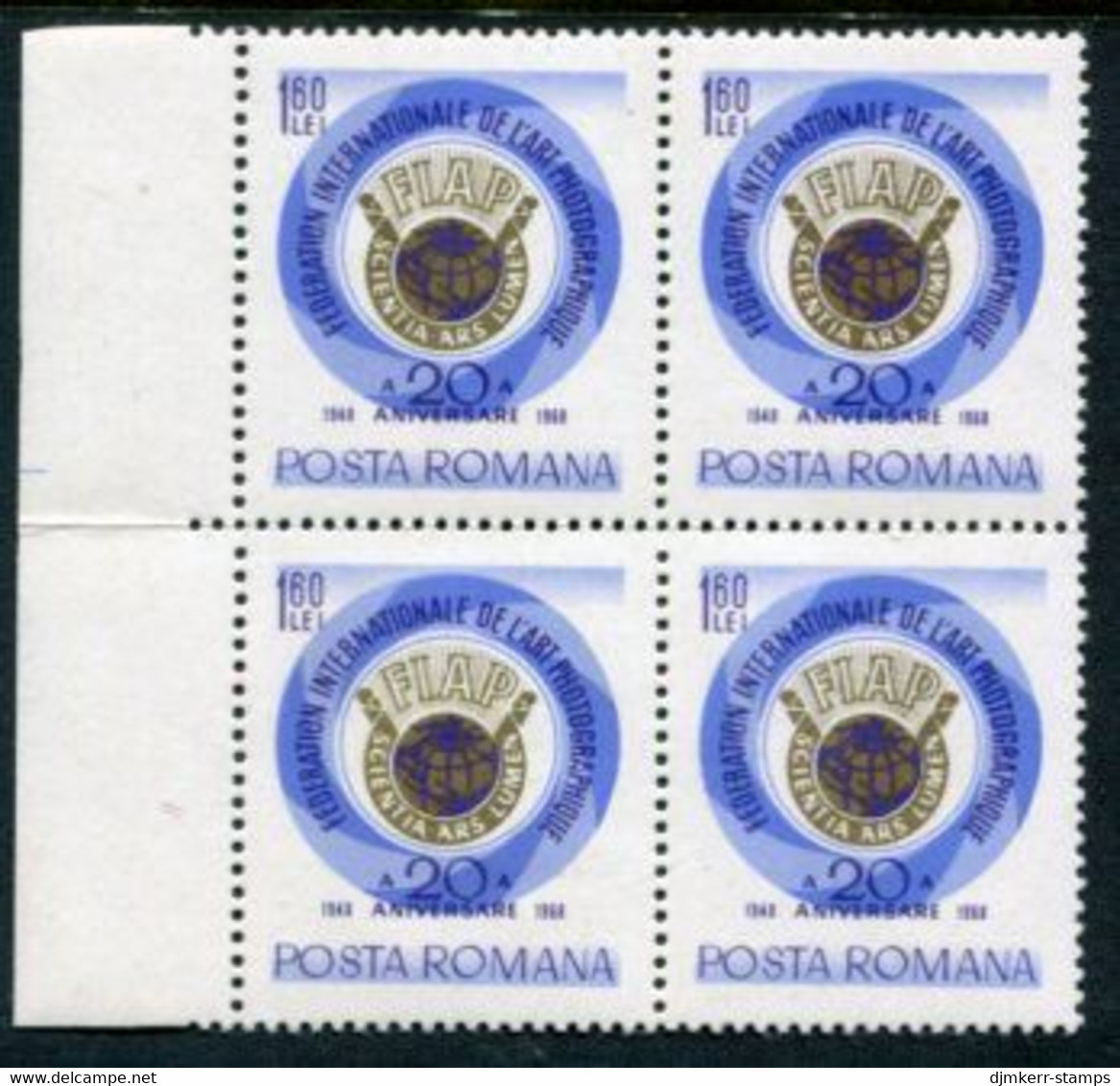 ROMANIA 1968 Photographic Art Block Of 4 MNH / **.   Michel 2712 - Unused Stamps