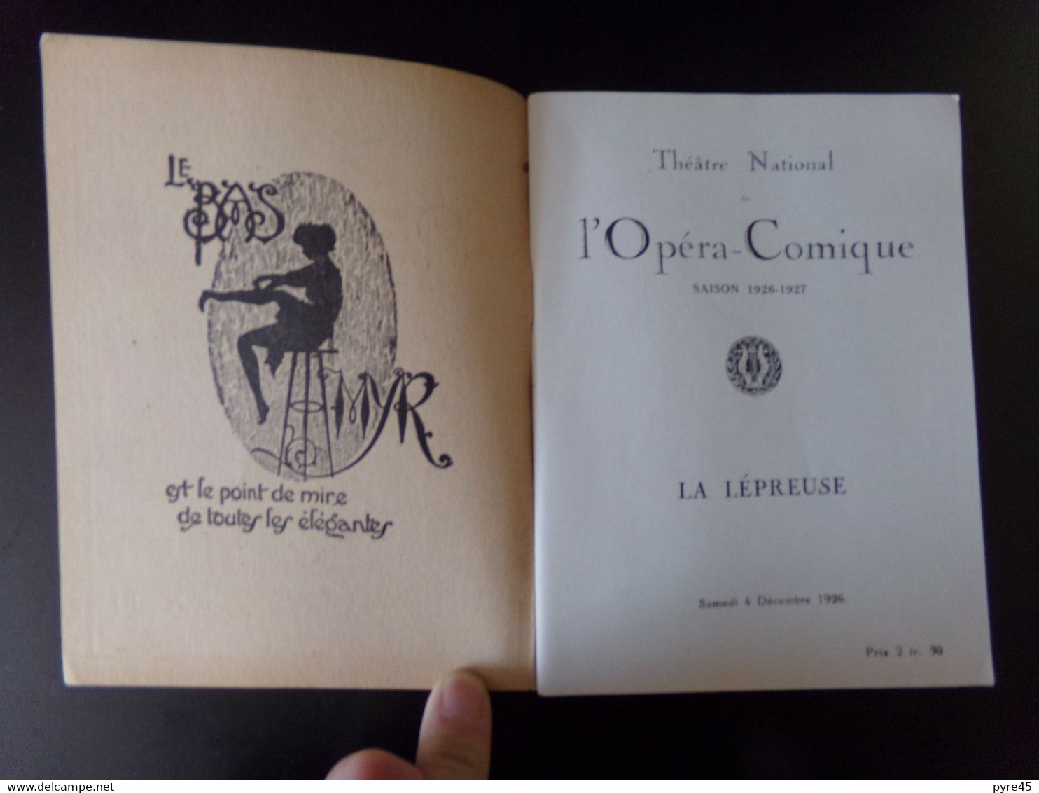 Programme " Théâtre National De L'opéra Comique " Saison 1926-1927 La Lépreuse - Programma's