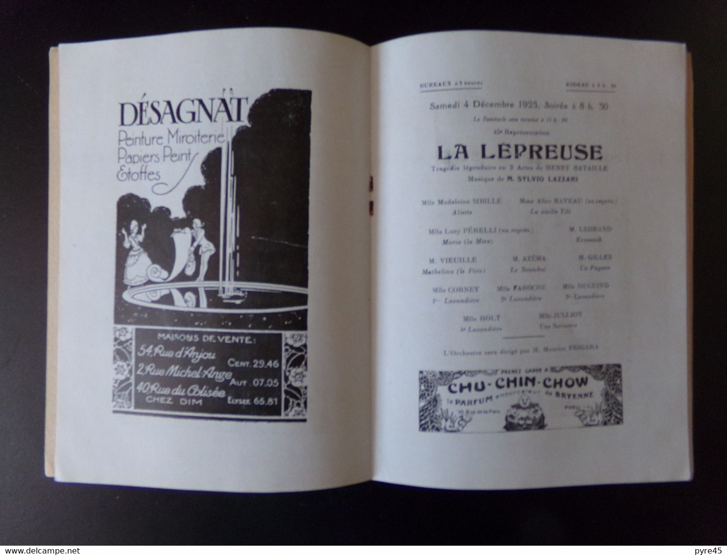 Programme " Théâtre National De L'opéra Comique " Saison 1926-1927 La Lépreuse - Programas